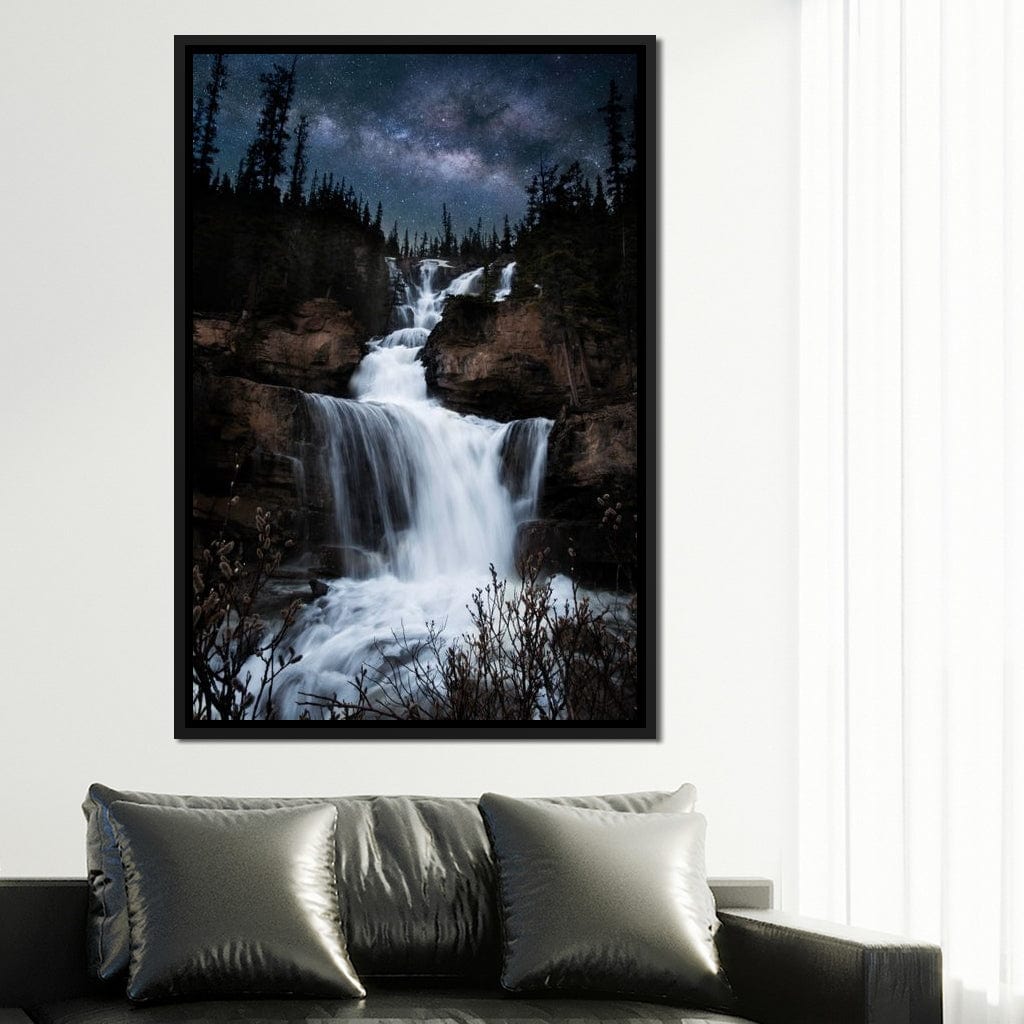 Milky Way Waterfall Canvas Wall Art
