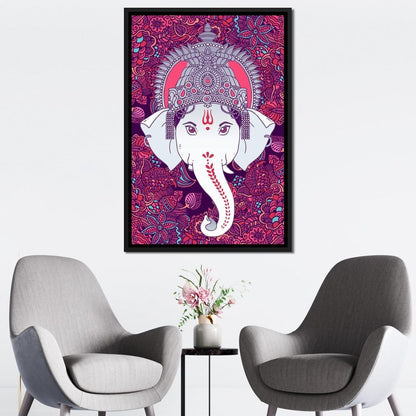 Hindu Lord Ganesha in Pink Canvas Wall Art