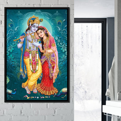 Radha & Krishna Couple Canvas Wall Art