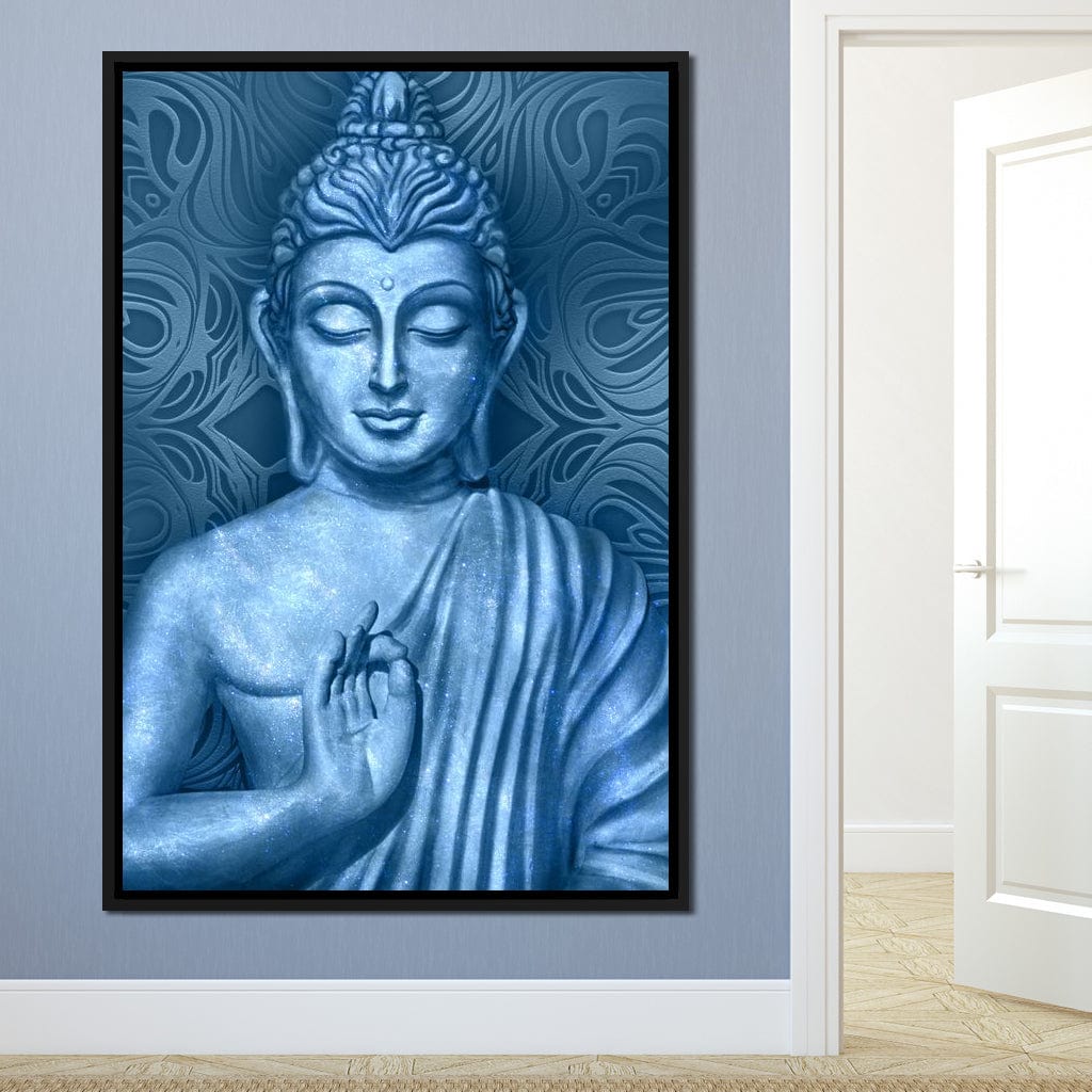 Blue Meditating Buddha Canvas Wall Art