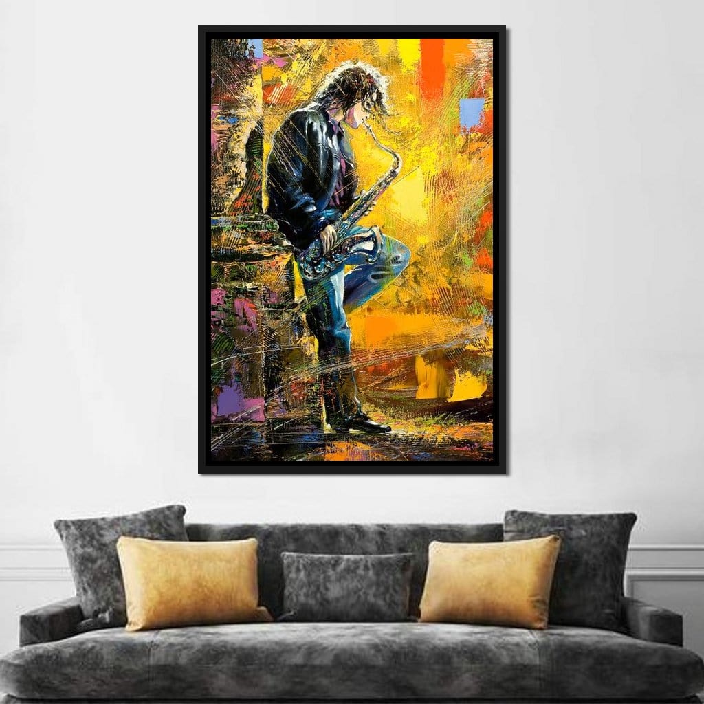 Man With Saxophone Canvas Wall Art