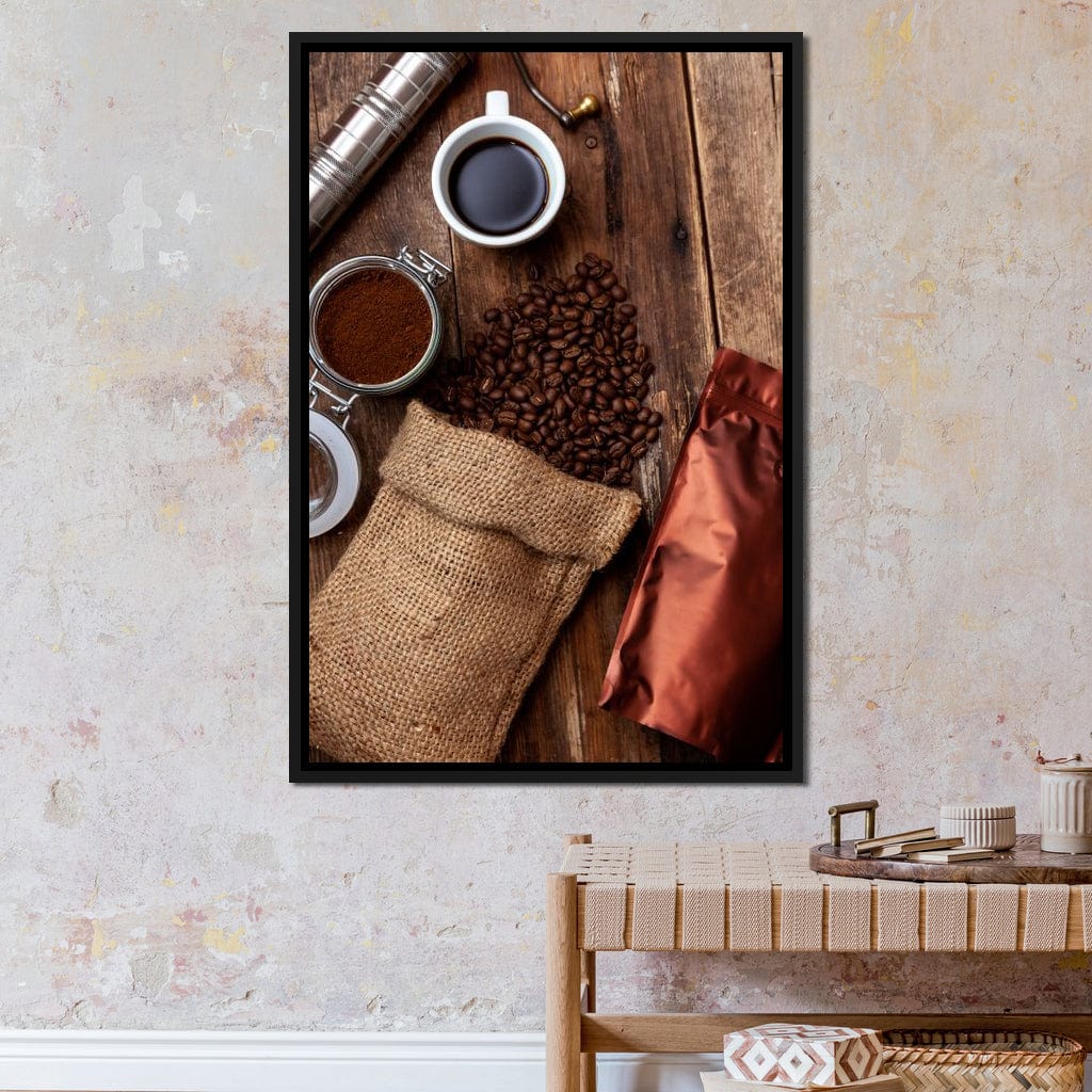 Fresh Coffee Bag Canvas Wall Art