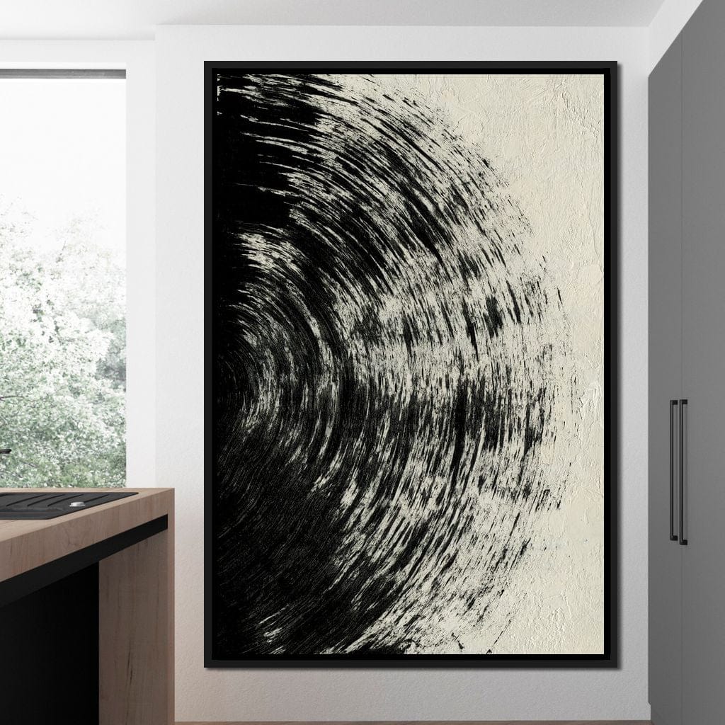 Abstract Black Circle Canvas Wall Art