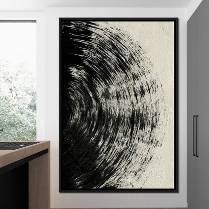 Abstract Black Circle Canvas Wall Art