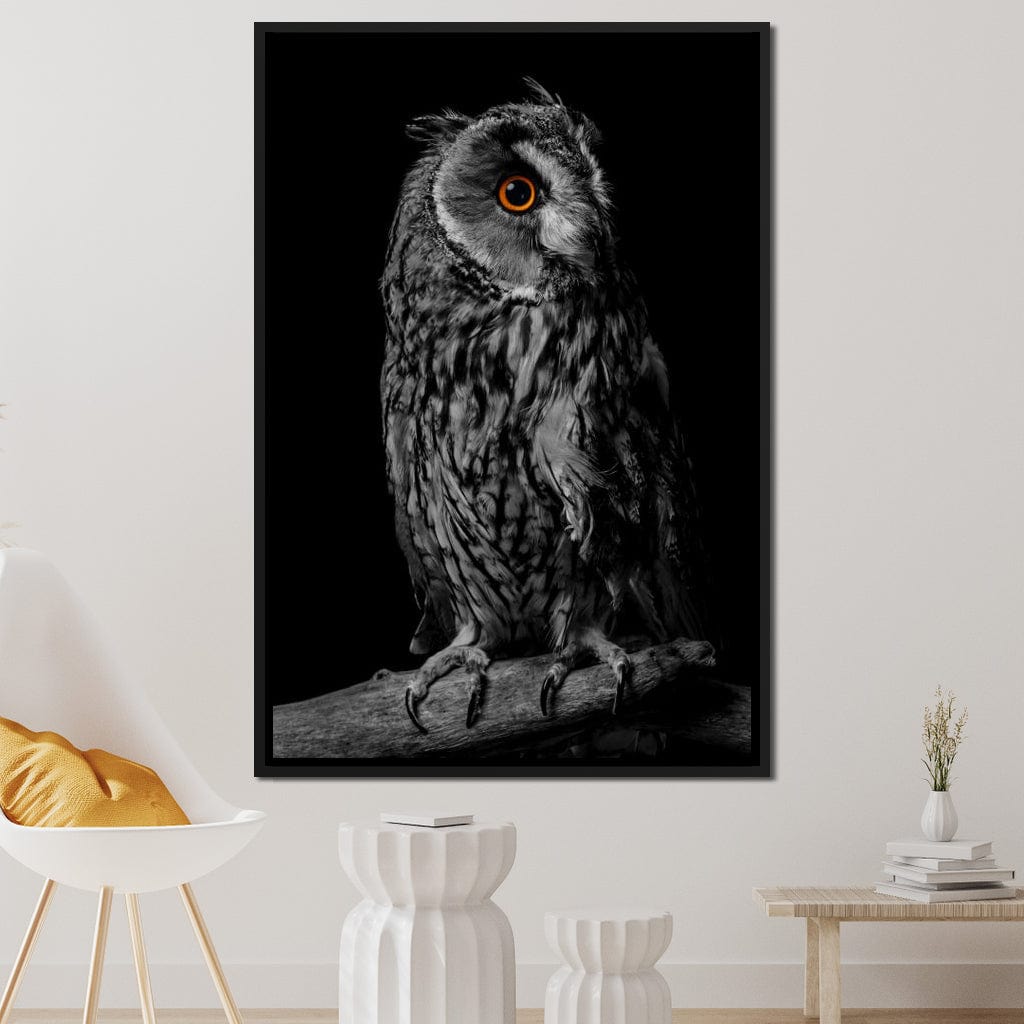 Black & White Owl Canvas Wall Art