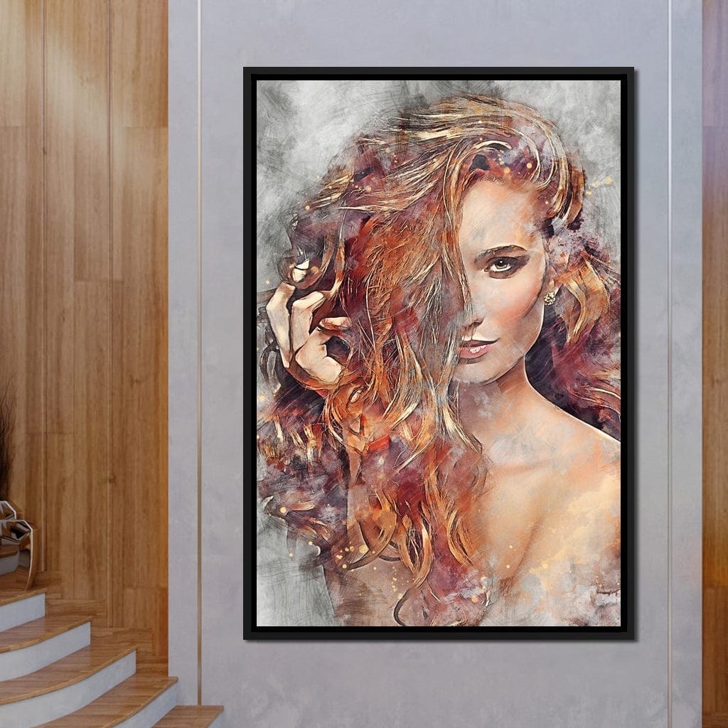 Girl Watercolor 2 - Mateo Canvas Wall Art