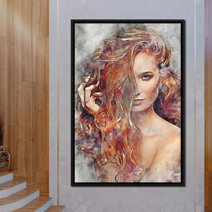 Girl Watercolor 2 - Mateo Canvas Wall Art