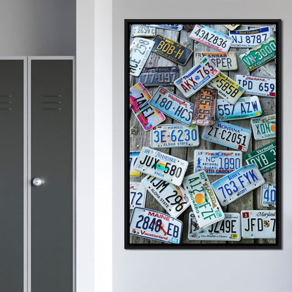 License Plates Canvas Wall Art