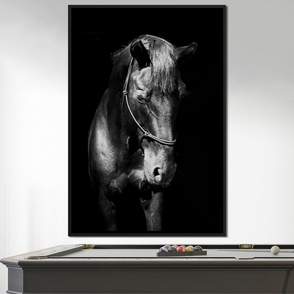 Black & White Horse Head Canvas Wall Art