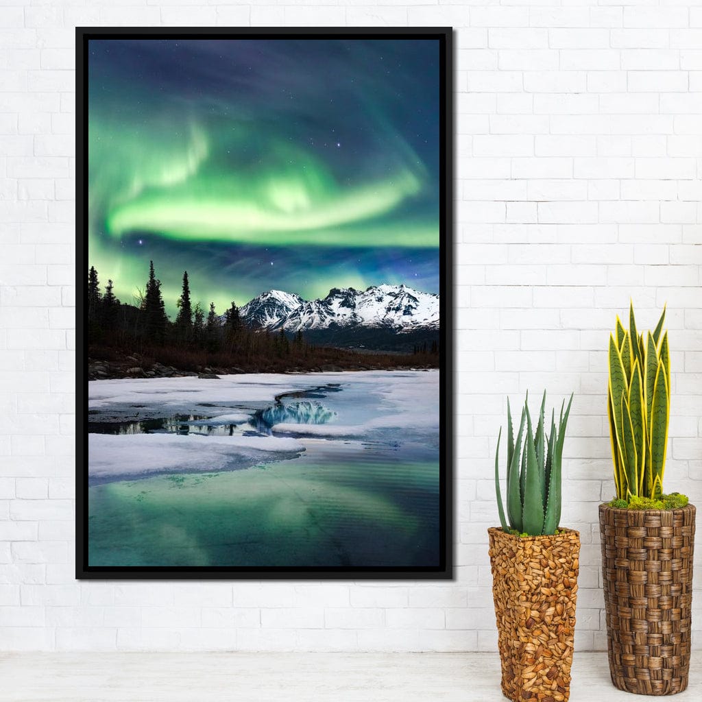 Northern Lights Landscape Canvas Wall Art