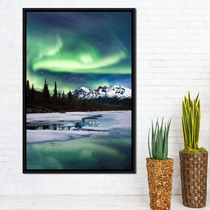 Northern Lights Landscape Canvas Wall Art