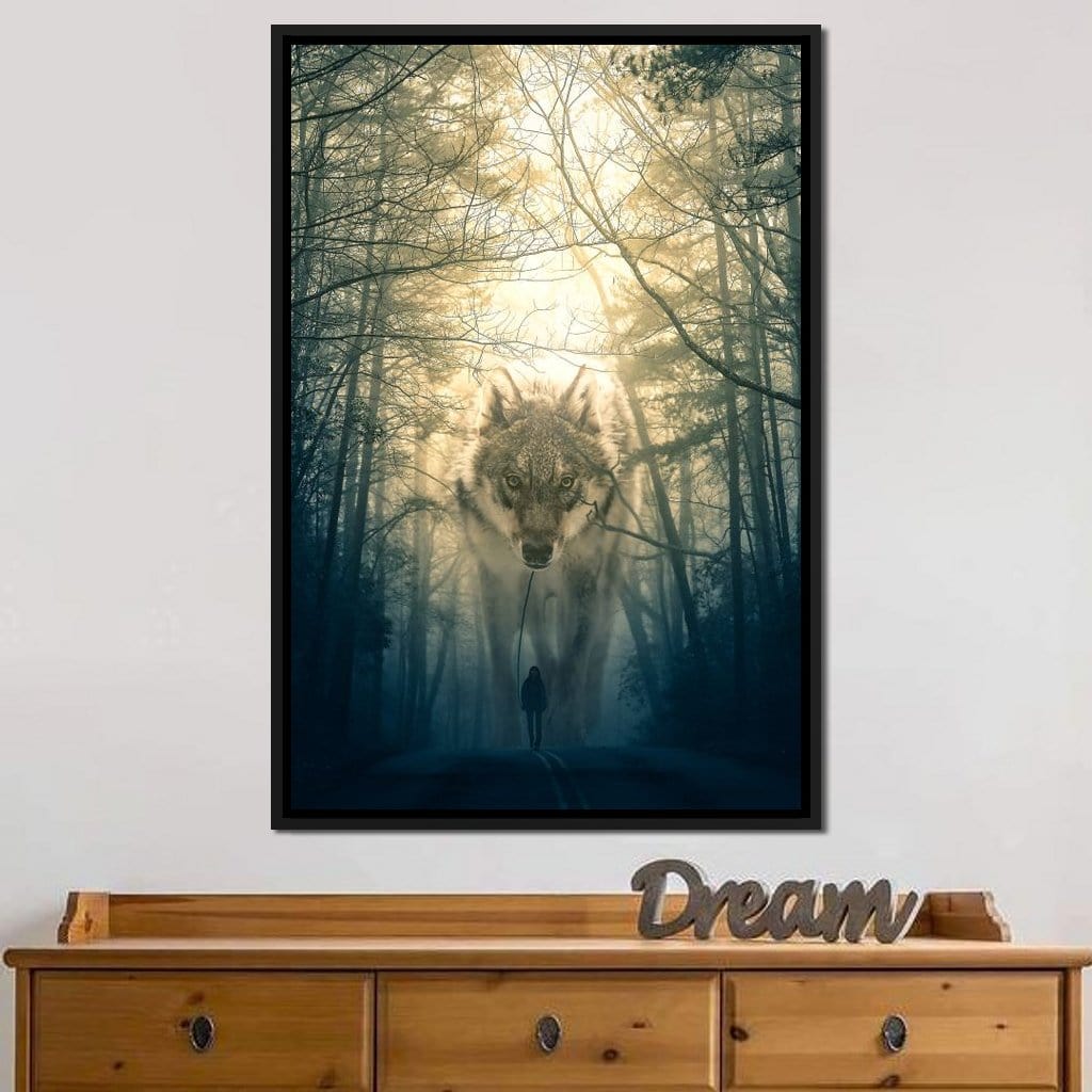 Wolf Walking - Alex Graphex Canvas Wall Art