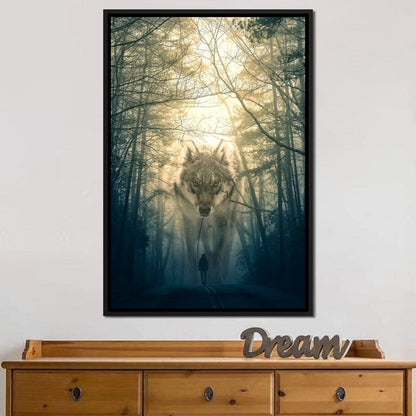 Wolf Walking - Alex Graphex Canvas Wall Art