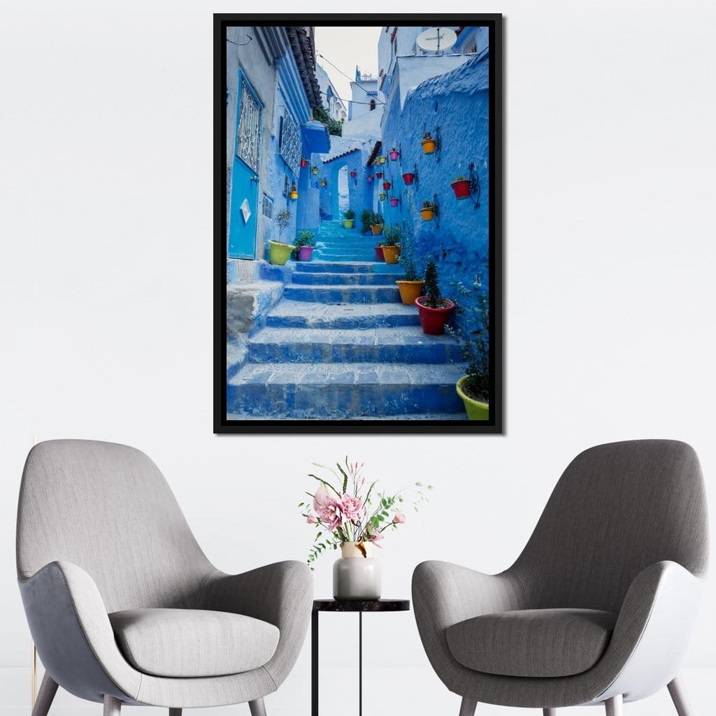 Chefchaouen - Blue village in Morocco Canvas Wall Art