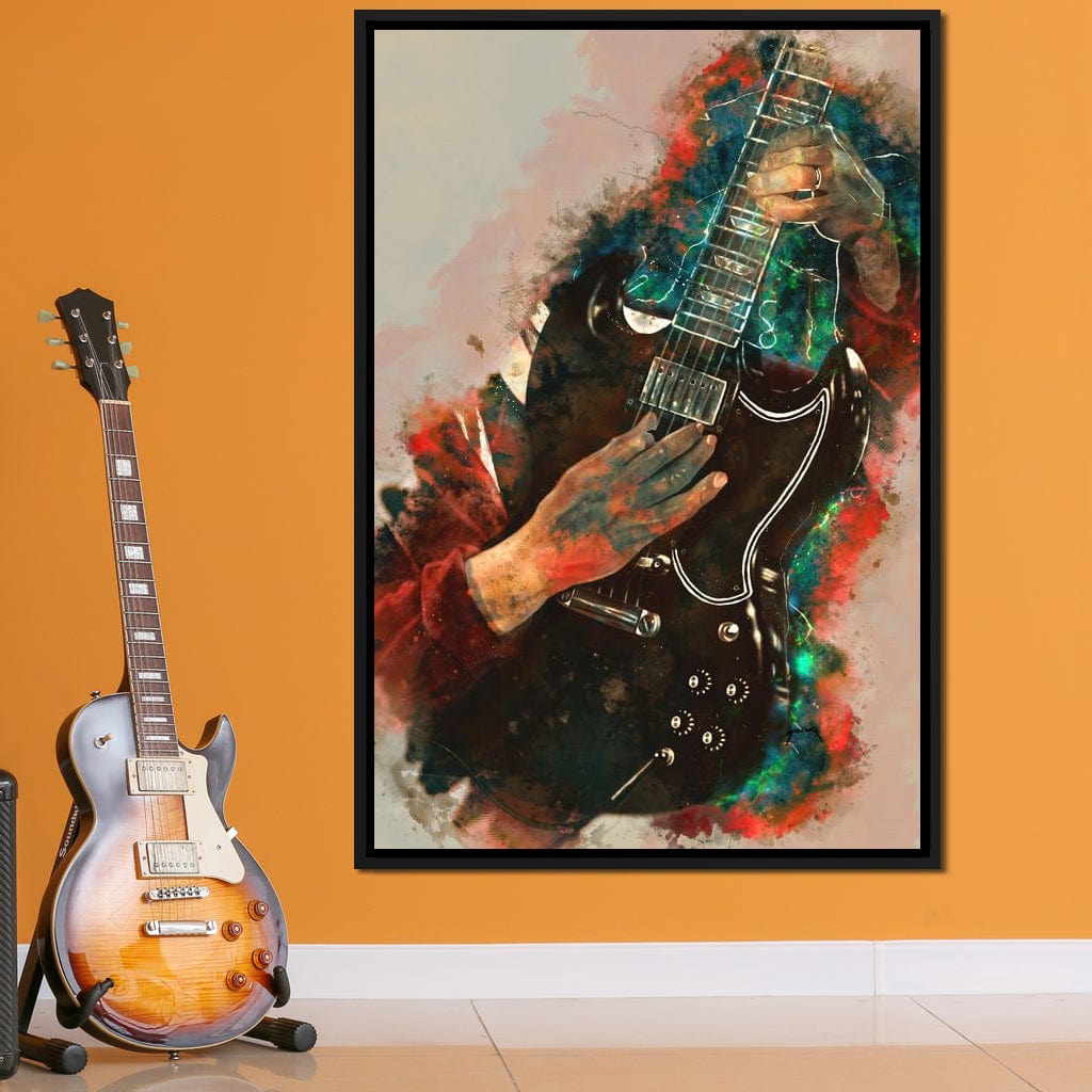 Angus Young's Guitar Canvas Wall Art
