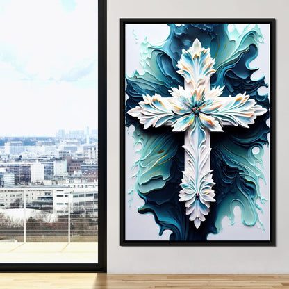 Floral Cross 06 Canvas Wall Art