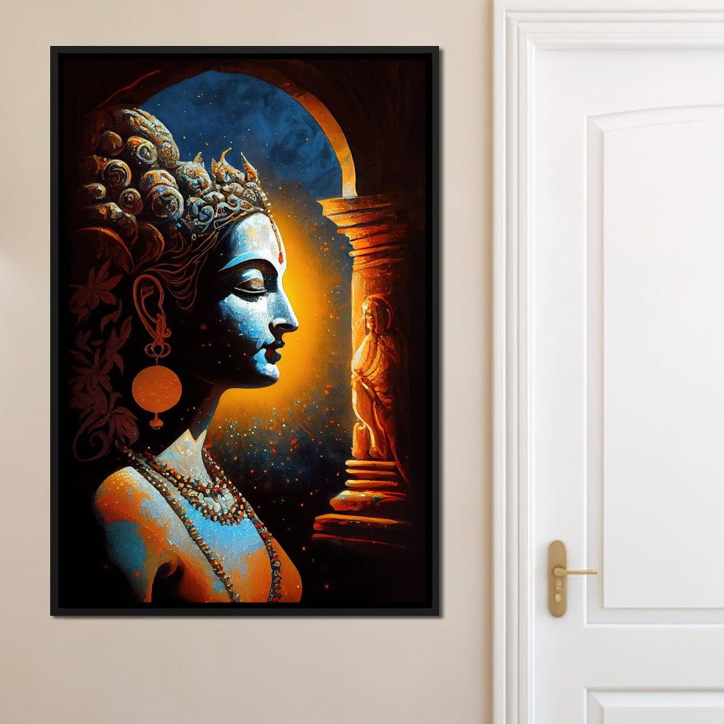 Krishna Temple Canvas Wall Art