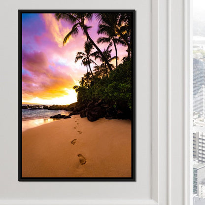 Footprints in the Sand Canvas Wall Art