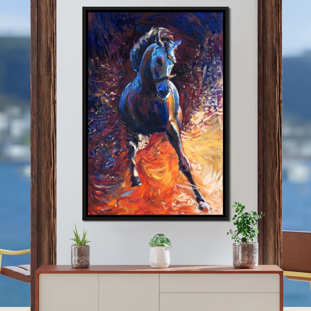Blue Horse Canvas Wall Art