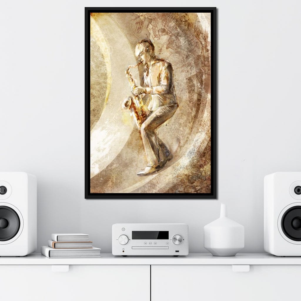 Playing the Saxophone Canvas Wall Art