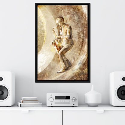 Playing the Saxophone Canvas Wall Art
