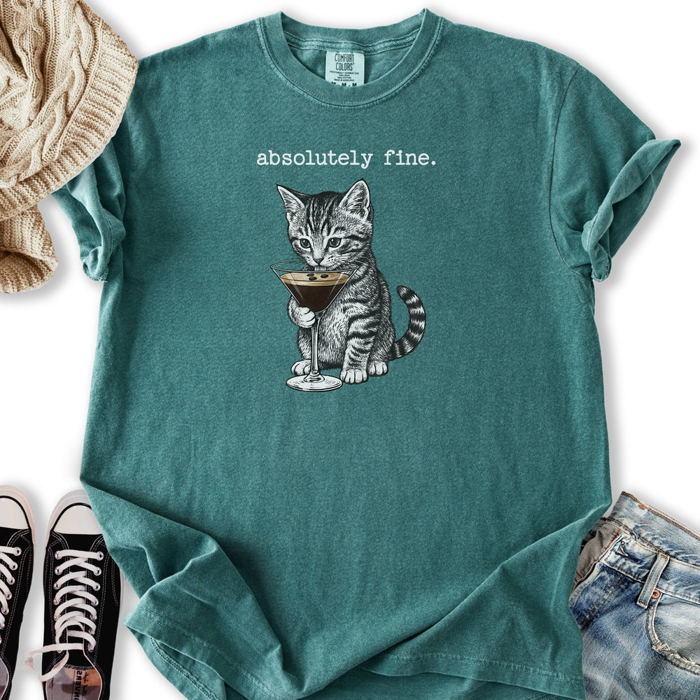 Absolutely Fine Martini Cat Relaxed Tee
