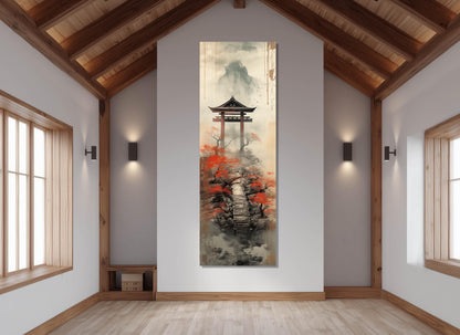 Torii Gate Canvas Print – Japanese Wall Decor | Soft Tone Framed Art Ready to Hang