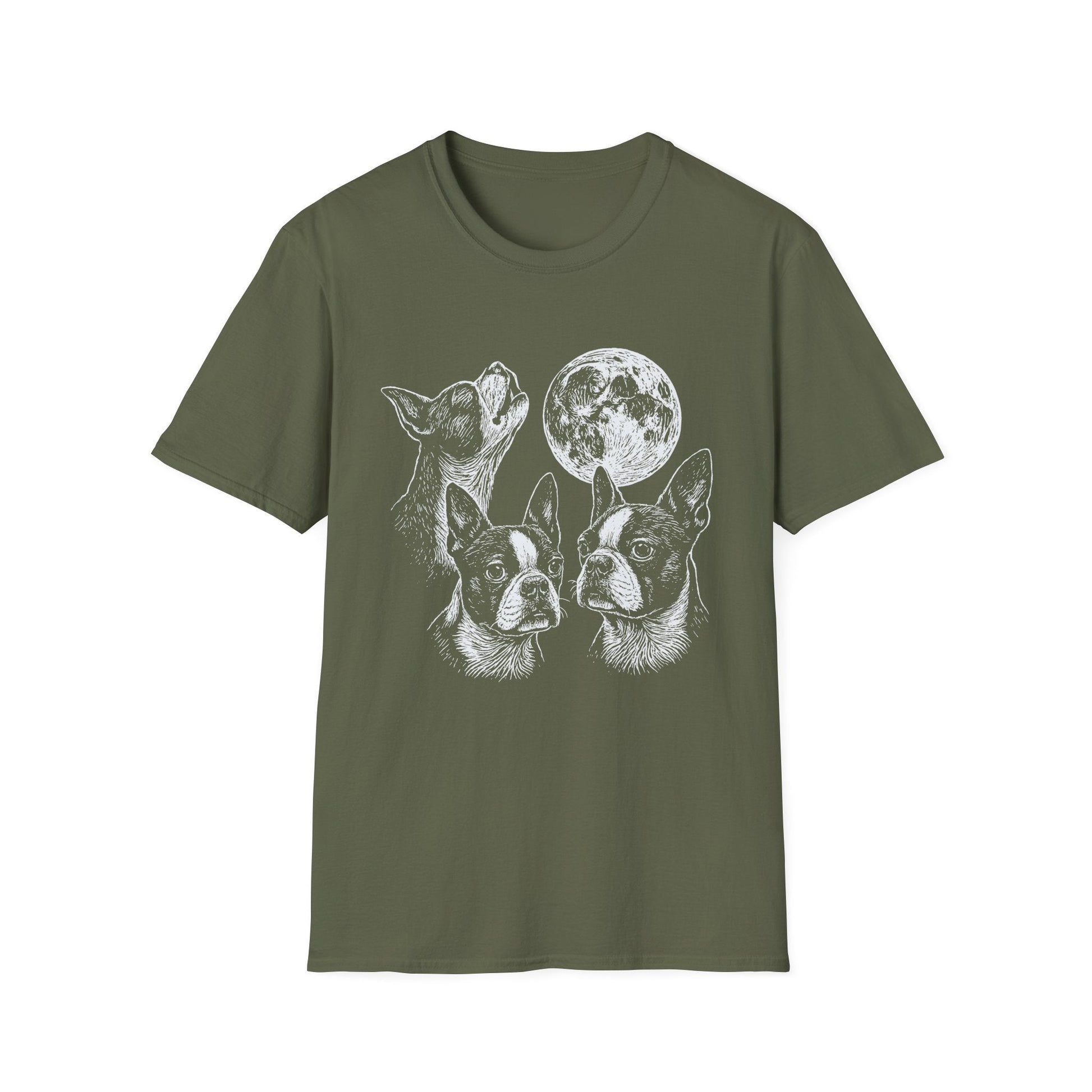 Three Boston Terrier Moon Tee
