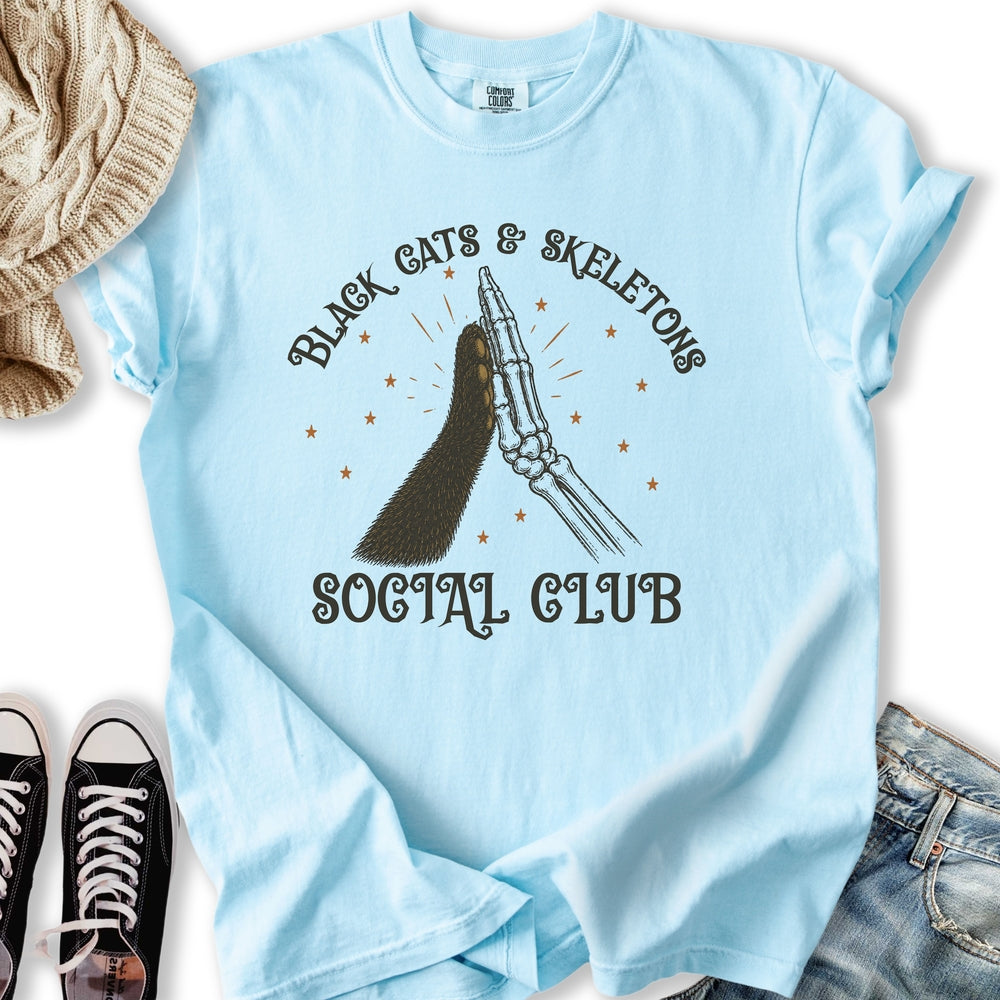 Black Cats & Skeletons Relaxed Tee