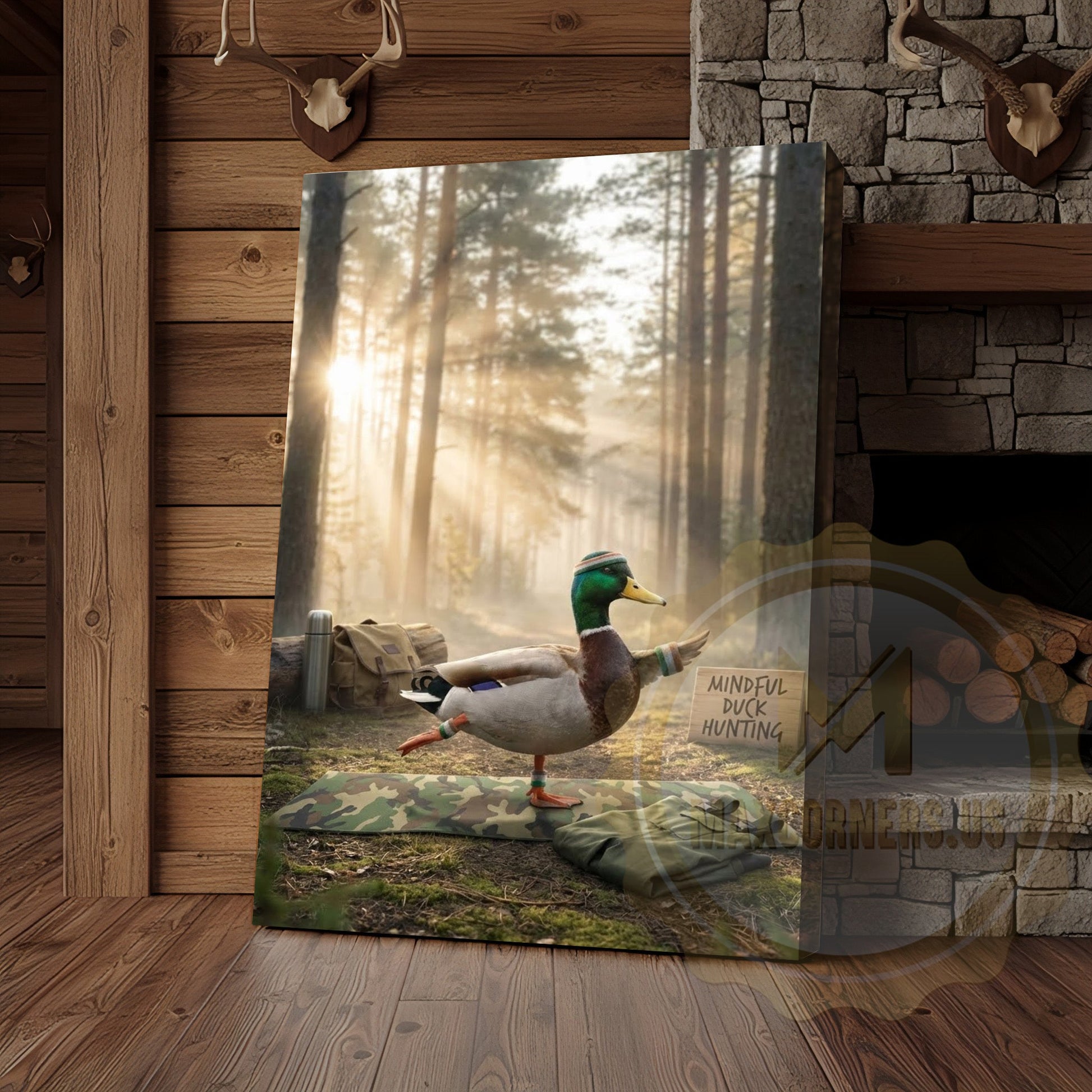Duck Canvas Mindful Hunting Yoga Forest Meditation Canvas Wall Art