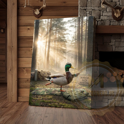 Duck Canvas Mindful Hunting Yoga Forest Meditation Canvas Wall Art