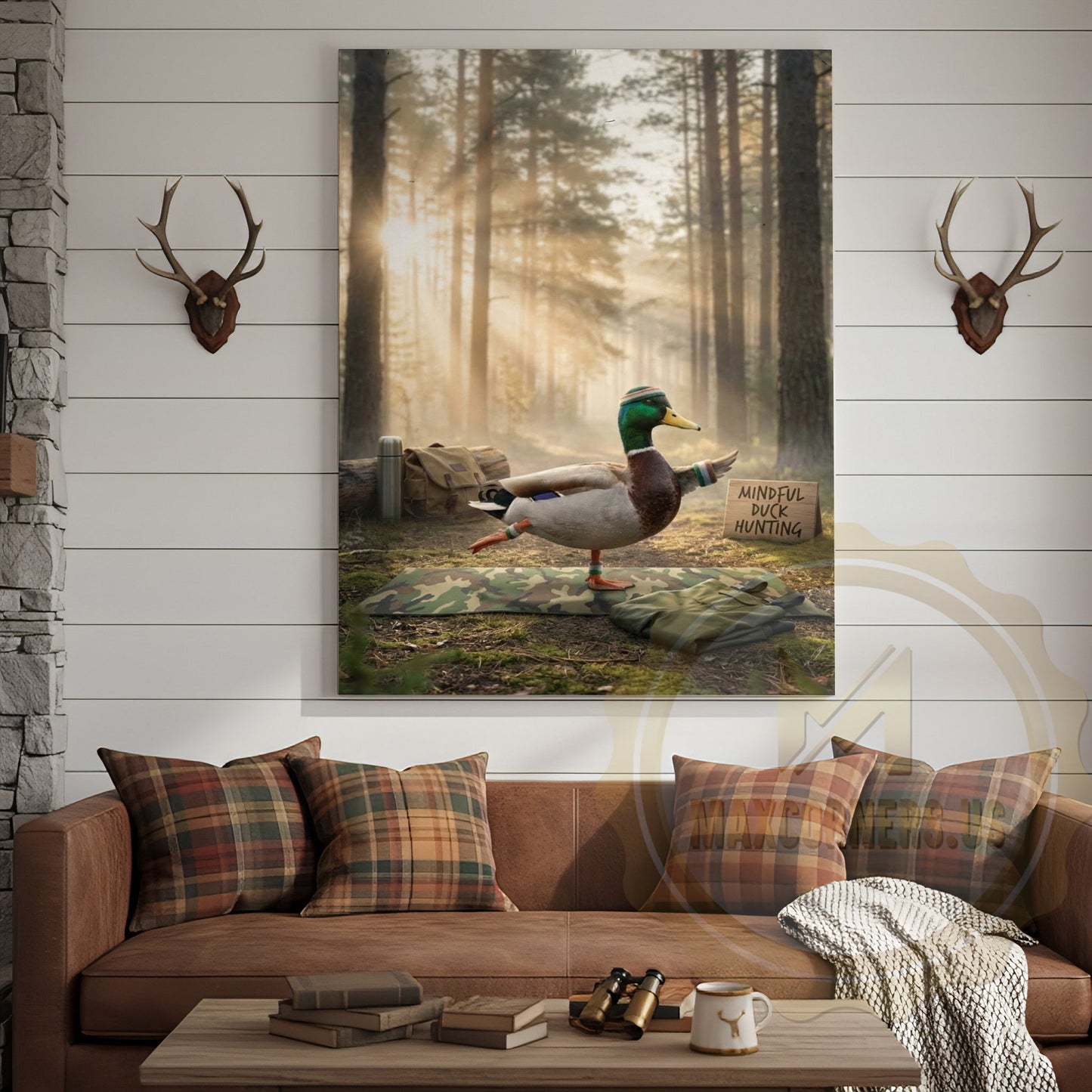 Duck Canvas Mindful Hunting Yoga Forest Meditation Canvas Wall Art