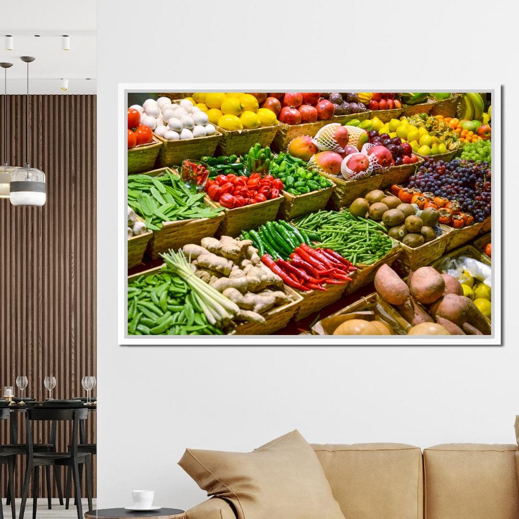 Fruit & Vegetables Market Canvas Wall Art