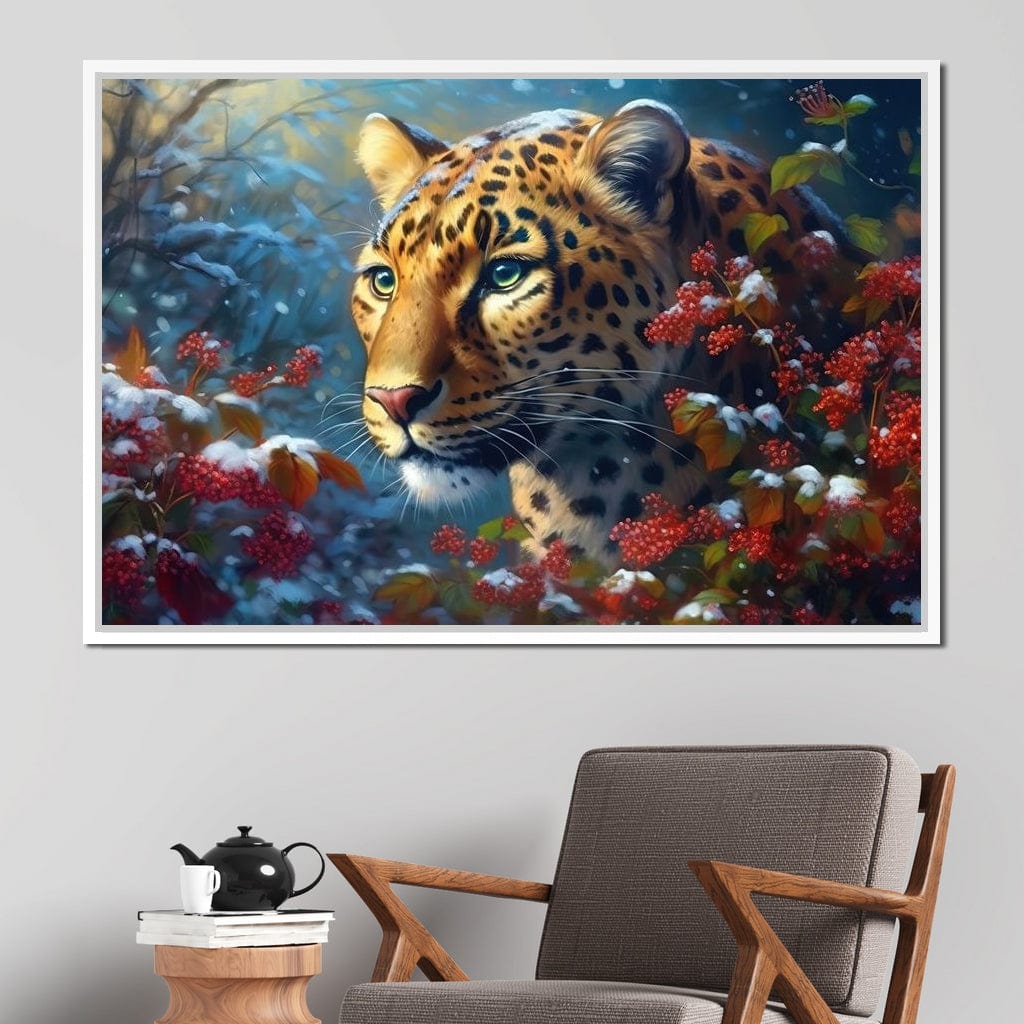 Winter Jaguar Canvas Wall Art