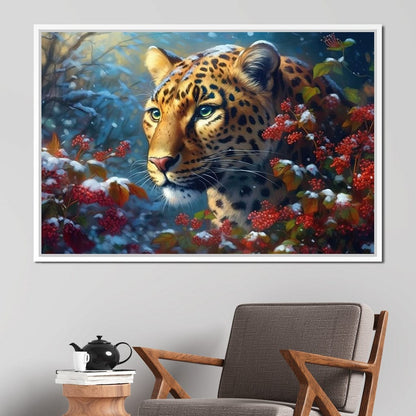 Winter Jaguar Canvas Wall Art