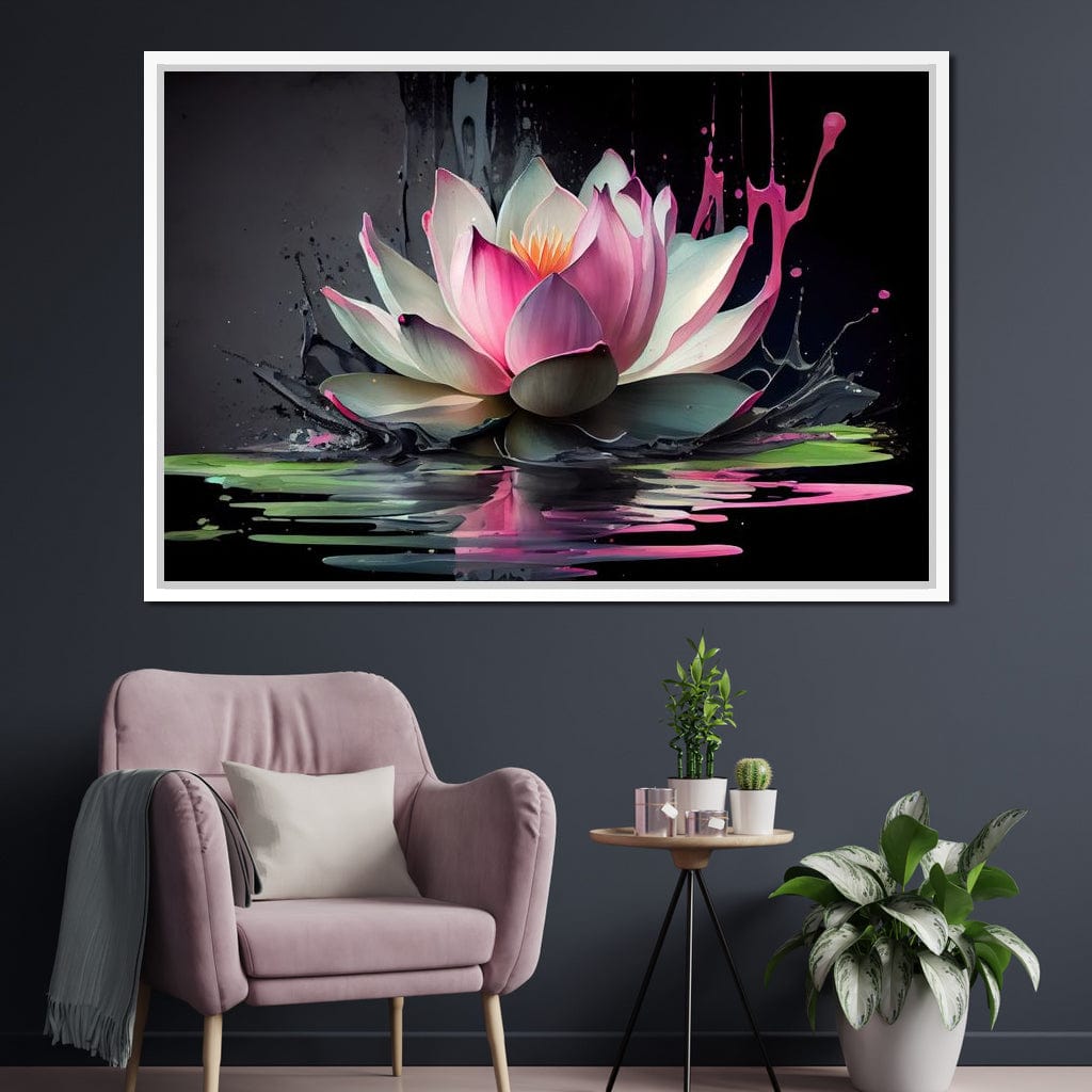 Watercolor Lotus Flower Canvas Wall Art
