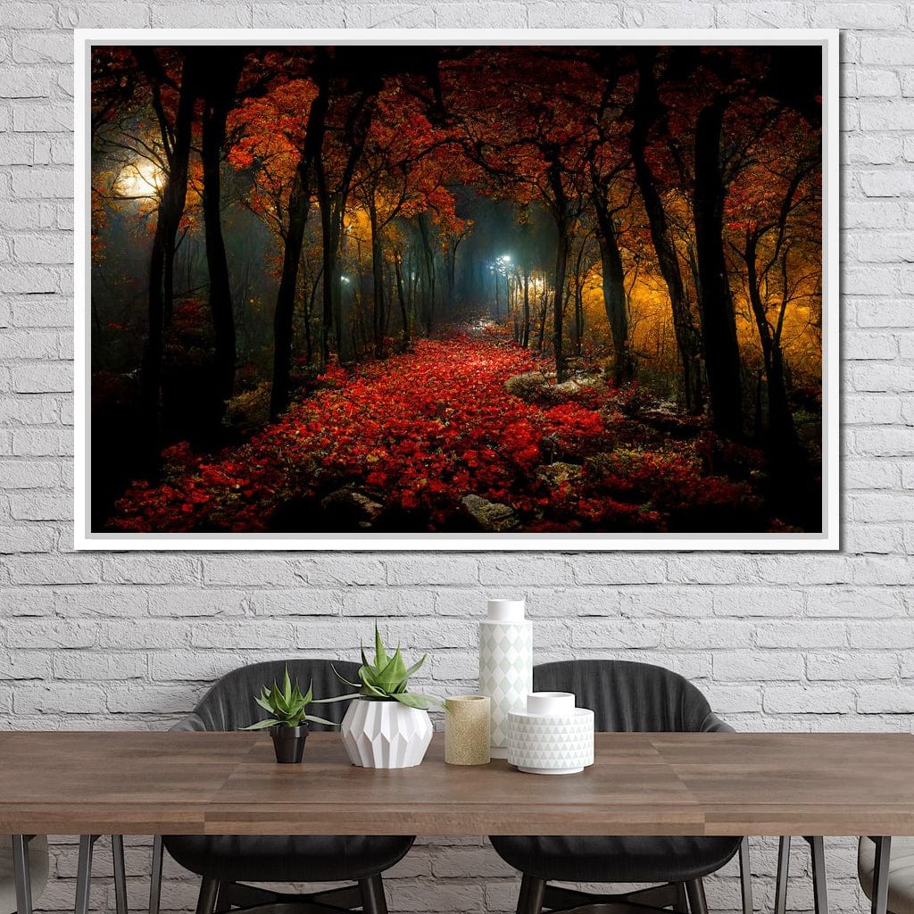 Beautiful Forest at Night Canvas Wall Art