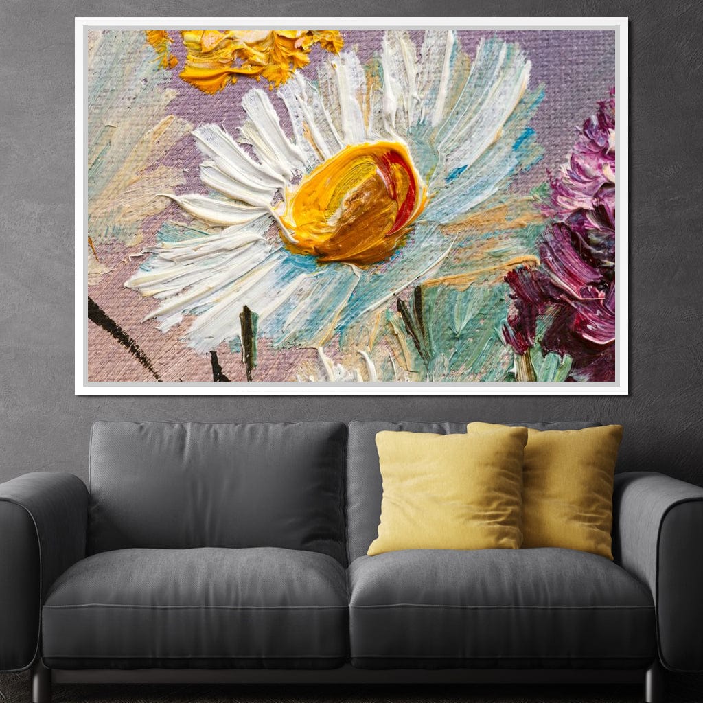 White Daisy Canvas Wall Art
