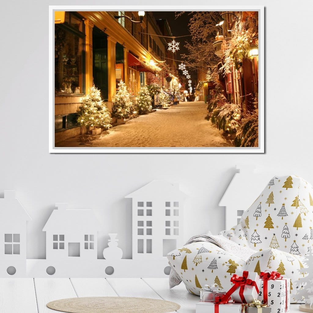 Christmas in Quebec City Canvas Wall Art
