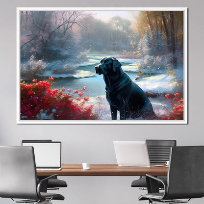Winter Labrador Canvas Wall Art