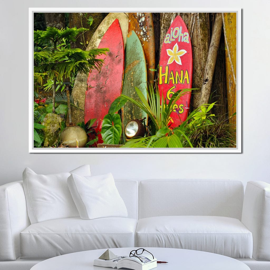 Surfboards in Hawaii Canvas Wall Art
