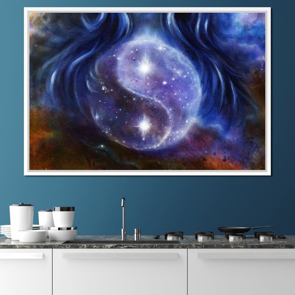 Yin Yang Stars Canvas Wall Art