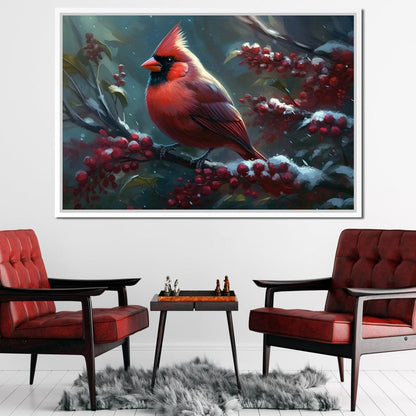 Winter Cardinal Canvas Wall Art