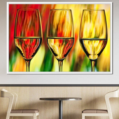 Multicolor Wine Glass Canvas Wall Art