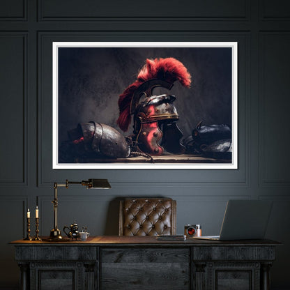 Roman Warrior Helmet Canvas Wall Art
