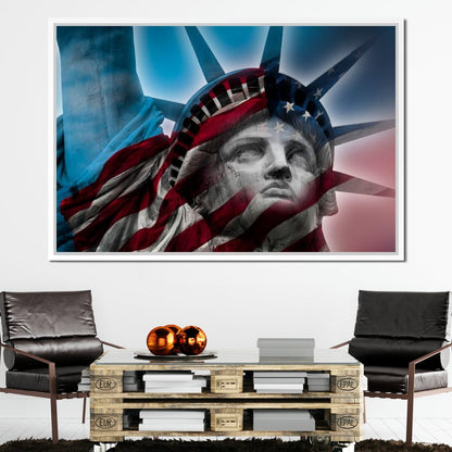 Patriotic Statue of Liberty Canvas Wall Art