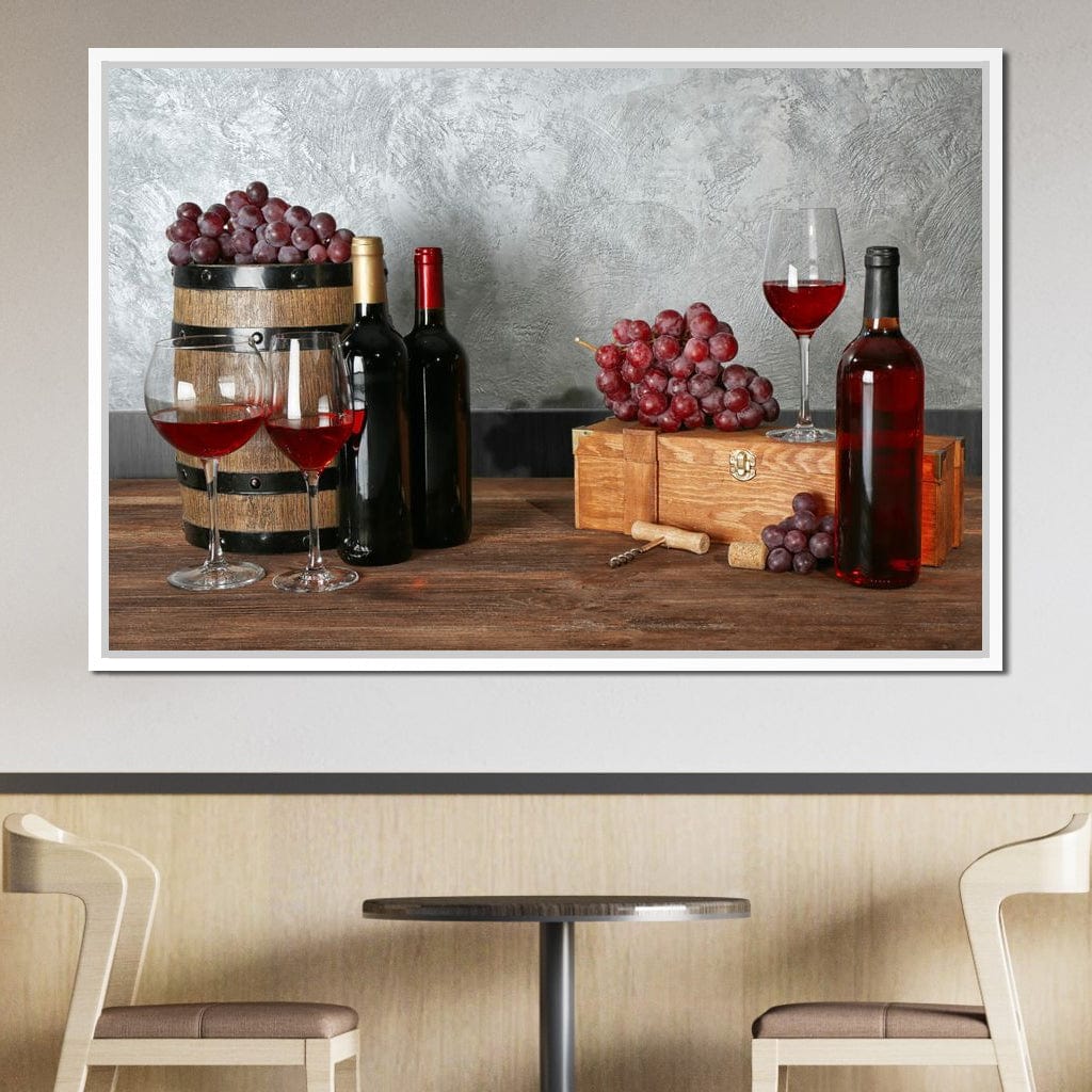 Red Wine Table Canvas Wall Art