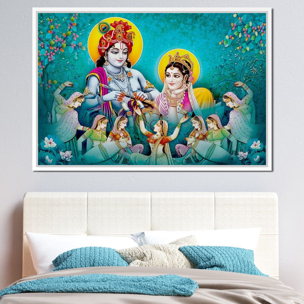 Lord Radha & Krishna Love Song Canvas Wall Art