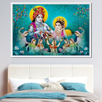 Lord Radha & Krishna Love Song Canvas Wall Art