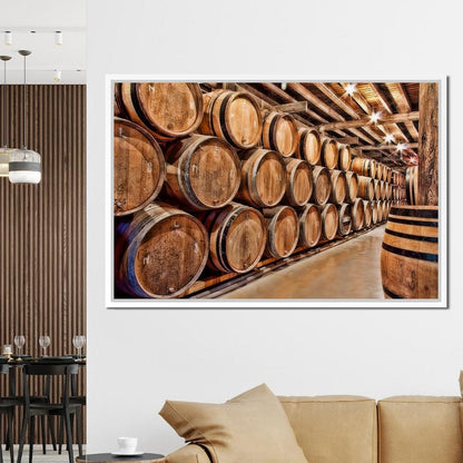 Oak Barrels Canvas Wall Art